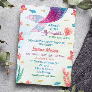 Invitation Whimsical Little Mermaid Baby shower