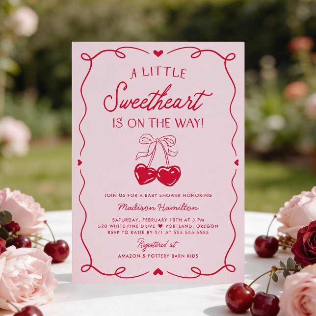 Invitation Whimsical Little Sweetheart Valentines Baby Shower (Créateur téléchargé)