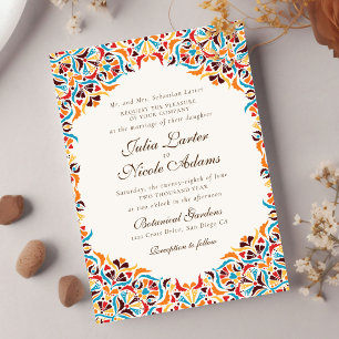 Invitation Whimsical Luxury ivoire Floral Frontière Mariage p