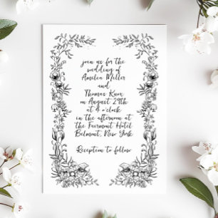 Invitation Whimsical manuscrit Mariage botanique