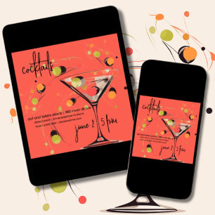 Invitation Whimsical Mid Century Moderne Cocktail Hour