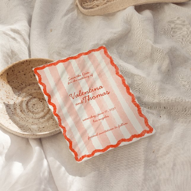 Invitation Whimsical Modern Rose & Red Wedding Enregistrer la (Créateur téléchargé)