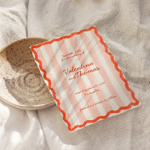 Invitation Whimsical Modern Rose & Red Wedding Enregistrer la