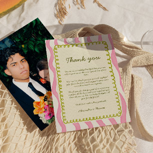 Invitation Whimsical moderne rose et Merci Mariage vert