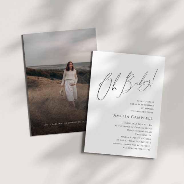 Invitation Whimsical Neutral Oh Baby ! Baby shower photo (Créateur téléchargé)
