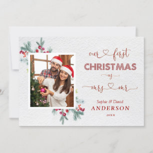 Invitation Whimsical Nos 1ers Noël Comme M. & Mrs Script Phot