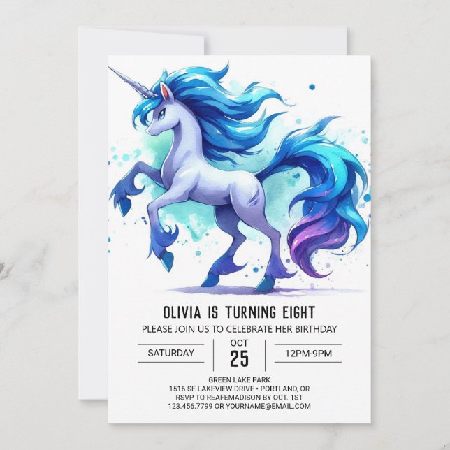 Invitation Whimsical Online Cheval Anniversaire (Devant)