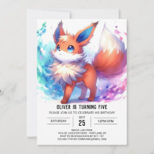 Invitation Whimsical Online Fox Anniversaire