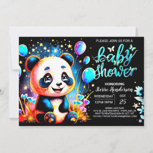 Invitation Whimsical Panda Adventure Attend Baby shower Garço