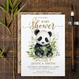 Invitation Whimsical Panda Baby shower