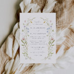 Invitation Whimsical Pastel Fleur sauvage Mariage de cadre<br><div class="desc">Présentez notre faire-part de mariage fleur sauvage pastel fantaisiste avec un design fleur sauvage vintage coloré! Cette invitation est parfaite pour ceux qui veulent ajouter une touche de fantaisie ludique à leur journée spéciale. Le design présente une variété de verdure et de fleurs sauvages dans des tons pastel, rose, bleu...</div>