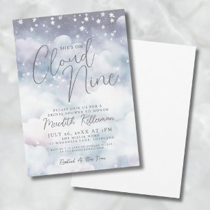 Invitation Whimsical Pastel She's On Cloud Neuf Fête des mari