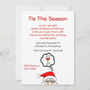 Invitation Whimsical Père Noël Holiday Cocktail Pa