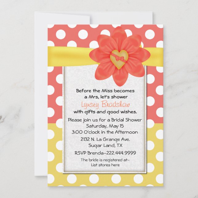 Invitation Whimsical Polka Dot (Devant)