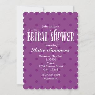 Invitation Whimsical Purple Polka BRIDAL DOUCHE