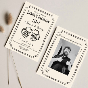 Invitation Whimsical Quirky Cheers et Bières Bachelor