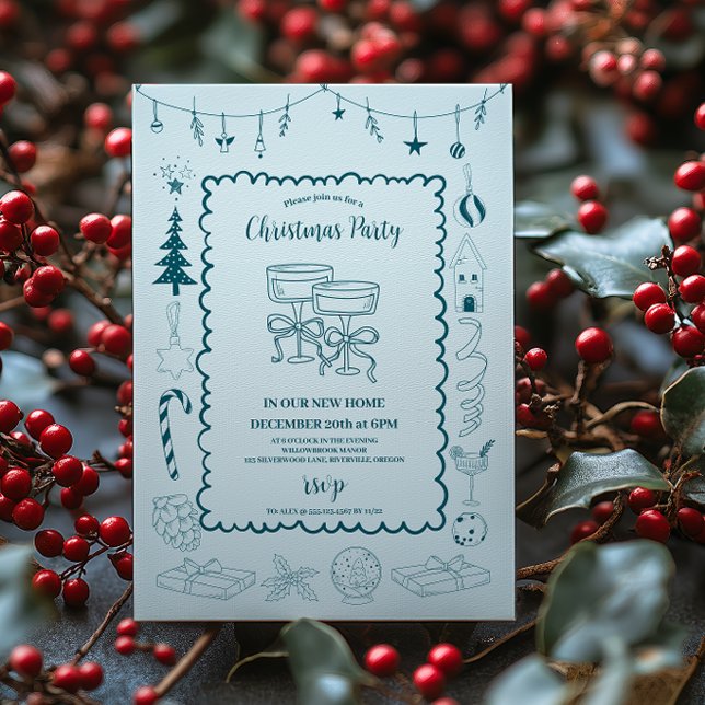 Invitation Whimsical Quirky Doodle Holiday (Créateur téléchargé)