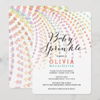 Invitation Whimsical Rainbow Hearts coloré Baby Sprinkle
