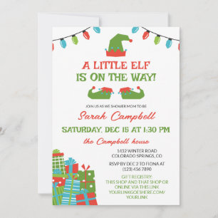 Invitation Whimsical Retro Little Elf sur le chemin Baby show