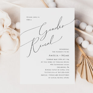 Invitation Whimsical Simple Neutral Baby Genre Reveal