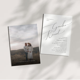 Invitation Whimsical Simple Neutral Baby Genre Reveillez Phot