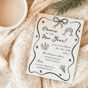 Invitation Whimsical Sketched New Year's Eve Party