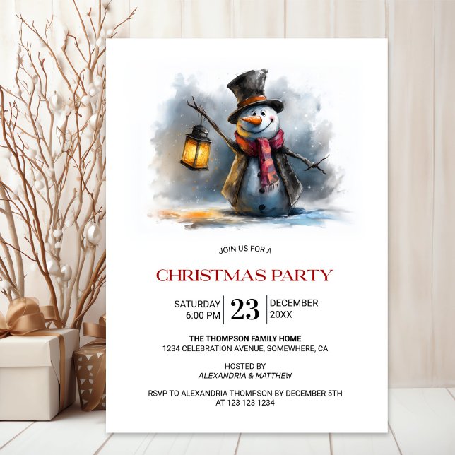 Invitation Whimsical Snowman Christmas Party (Créateur téléchargé)