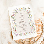 Invitation Whimsical Soft Fleur sauvage Cottage Jardin Mariag<br><div class="desc">Cette faire-part de mariage exclusive est une porte d'enchantement, ornée de fleurs sauvages pastel délicats qui dansent dans les tons rose, blush, lavande, jaune et bleu. Le design saisit l'essence d'un conte de fées fantaisiste, vous invitant à participer à une célébration aussi magique que l'histoire d'amour qu'il honore. Qu'il s'agisse...</div>