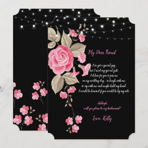 Invitation Whimsical String Lights Blac sera ma demoiselle d'