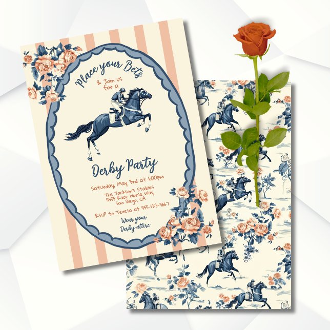 Invitation Whimsical Toile Derby Party (Créateur téléchargé)