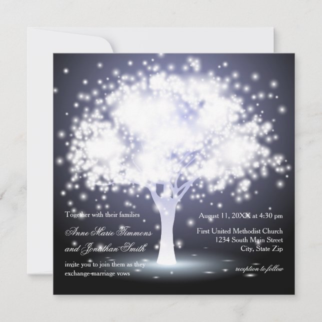 Invitation Whimsical Tree Lights - Wedding Invite (Devant)