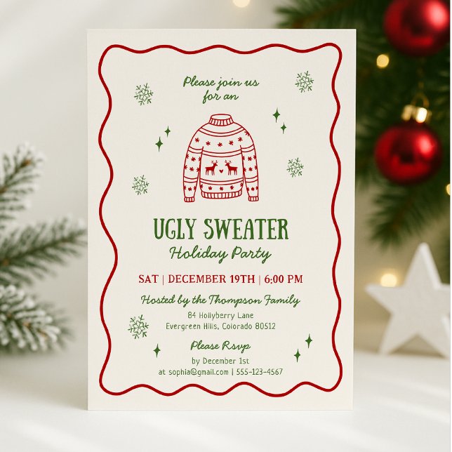 Invitation Whimsical Ugly Sweater (Créateur téléchargé)