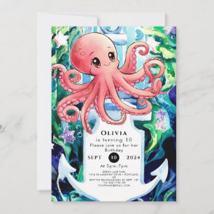 Invitation Whimsical Under the Sea Octopus Birthday