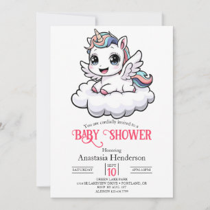 Invitation Whimsical Unique Unicorn Douche bébé