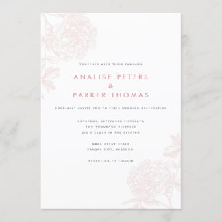 Invitation Whimsical Vintage rose botanique