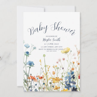 Invitation Whimsical White Fleur sauvage