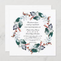 Whimsical Winter Holy Berries Wreath Mariage