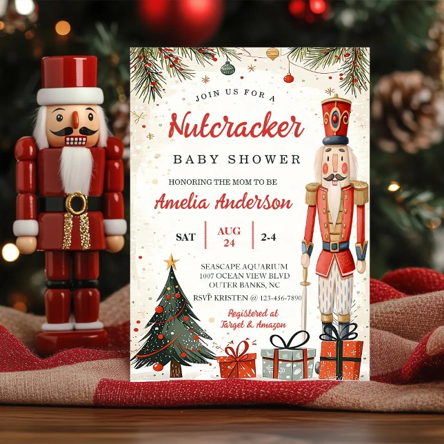 Invitation Whimsical Winter Nutcracker Christmas Baby Shower  (Créateur téléchargé)