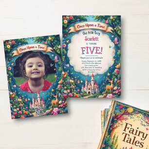 Invitation Whimsical Woodland Castle Fairytale Anniversaire d