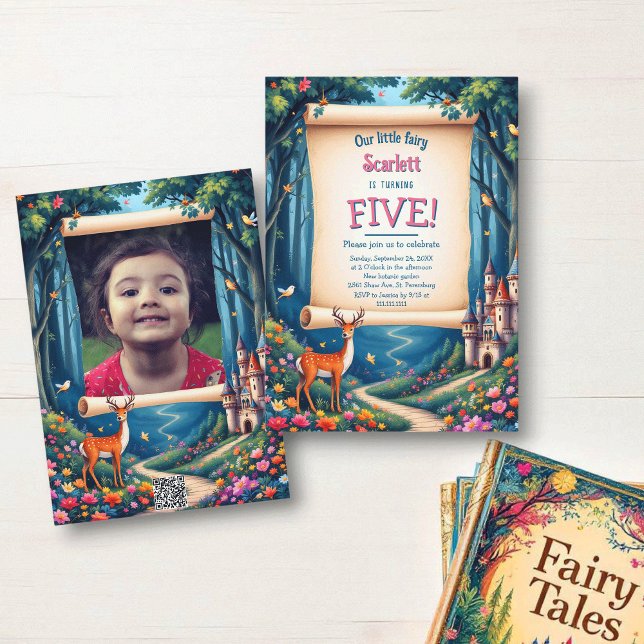 Invitation Whimsical Woodland Castle Fairytale Kid's Birthday (Créateur téléchargé)