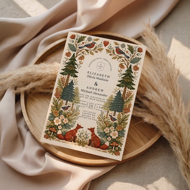 Invitation Whimsical Woodland Forest Wedding (Créateur téléchargé)