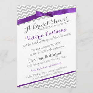 Invitation Whimsical Zigzag Purple Fête des mariées