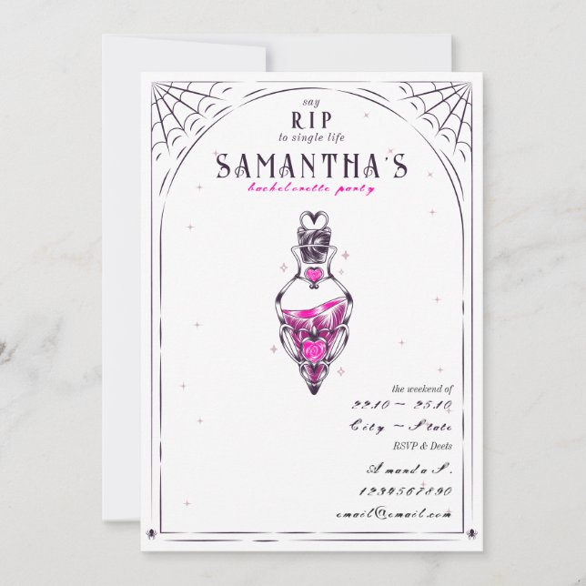Invitation Whimsigoth Mystical Lotion Bachelorette Party (Devant)