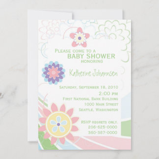 Invitation Whimssal Floral Joli Baby shower Pastel