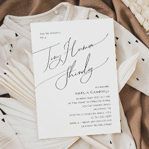 Invitation Whimssal Genre Neutre Minuscule Baby shower humain