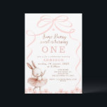 Invitation Whimssical Pink Bow Un Grotte Anniversaire<br><div class="desc">Whimsical Pink Bow some Bunny Birthday Invitation Sweet girls bunny thème invitation d'anniversaire qui peut être utilisé pour n'importe quel âge avec un arc rose,  coeur et lapin mignon dans un tutu. Cette invitation à l'anniversaire de lapin comporte aussi des marguerites roses et brunes.</div>