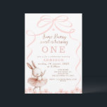 Invitation Whimssical Pink Bow Un Grotte Anniversaire<br><div class="desc">Whimsical Pink Bow some Bunny Birthday Invitation Sweet girls bunny thème invitation d'anniversaire qui peut être utilisé pour n'importe quel âge avec un arc rose,  coeur et lapin mignon dans un tutu. Cette invitation à l'anniversaire de lapin comporte aussi des marguerites roses et brunes.</div>