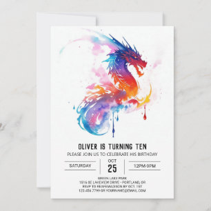 Invitation Whimssim Enchanted Enfants Dragon Anniversaire