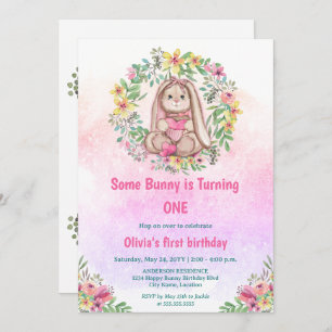 Invitation Whimssy Un Grotte Floral Fête Anniversaire