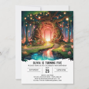 Invitation Whimsy Adorable Woodland Digital Anniversaire